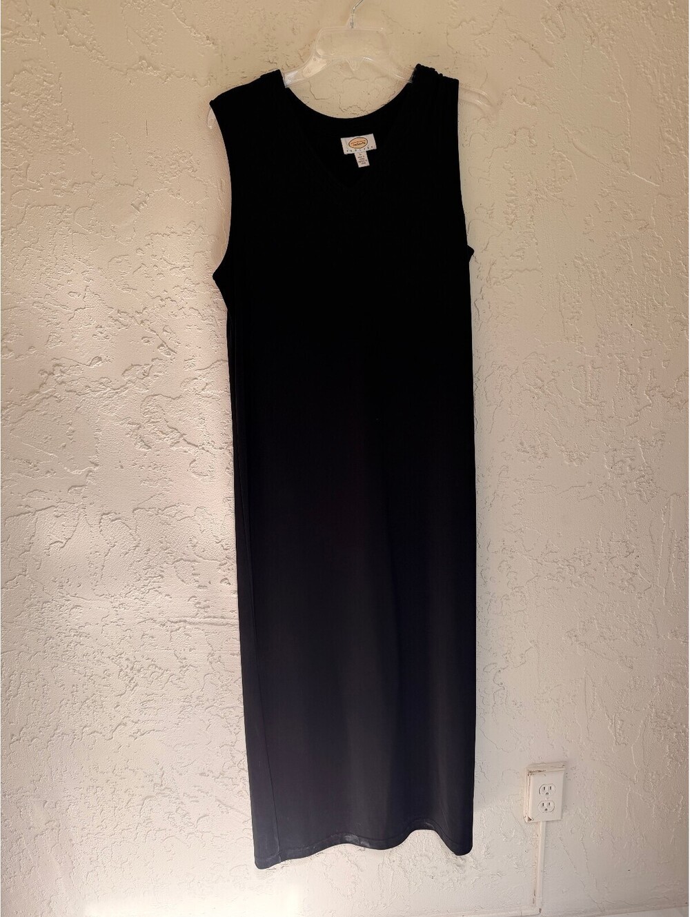 Talbots Women's Black Sleeveless Maxi Dress Size L Petites